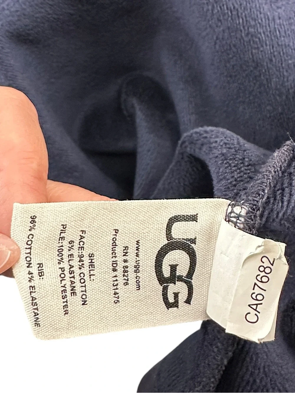 UGG Leeland robe hooded bath robe lounge pajamas navy blue sz m/l